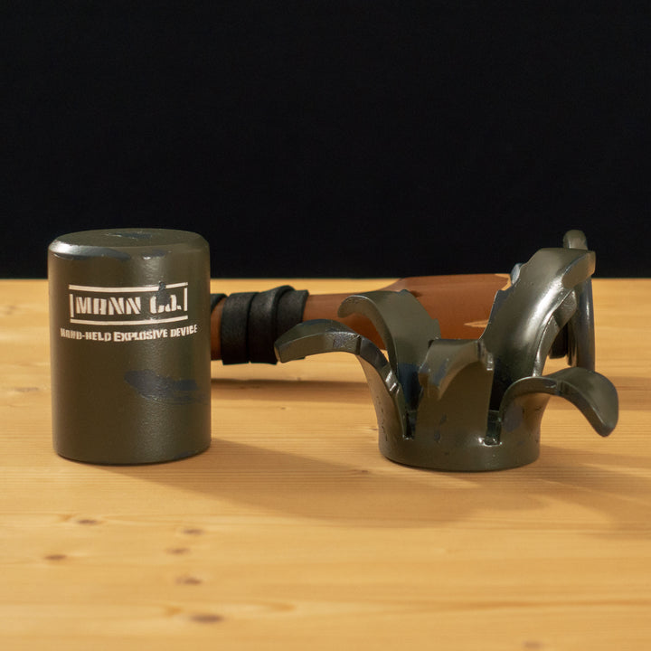 A TF2 Caber Prop for your cosplay and collection! Comes with 2 swappable heads secured with a strong magnet at the center of the handle. Serials is hand cut varnished over so it never fades.