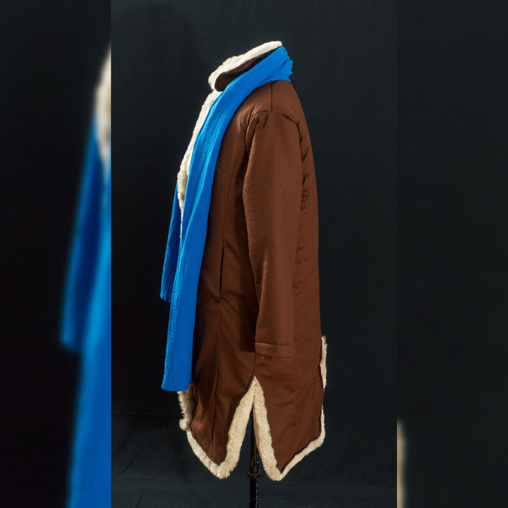 Caleb Widogast Level 1 fur coat from Critical Role's Campaign 2, great for cosplay or winter! Comes in clean or weathered! Cotton weave and faux long haired fur lining.