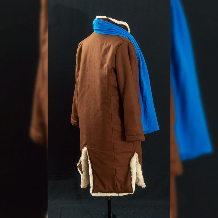 Caleb Widogast Level 1 fur coat from Critical Role's Campaign 2, great for cosplay or winter! Comes in clean or weathered! Cotton weave and faux long haired fur lining.