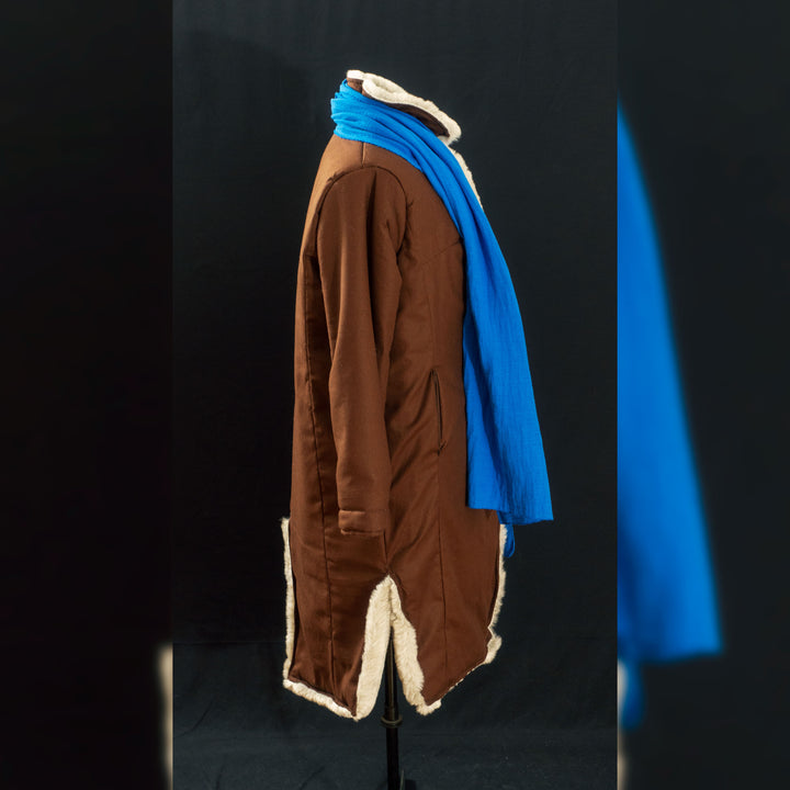 Caleb Widogast Level 1 fur coat from Critical Role's Campaign 2, great for cosplay or winter! Comes in clean or weathered! Cotton weave and faux long haired fur lining.
