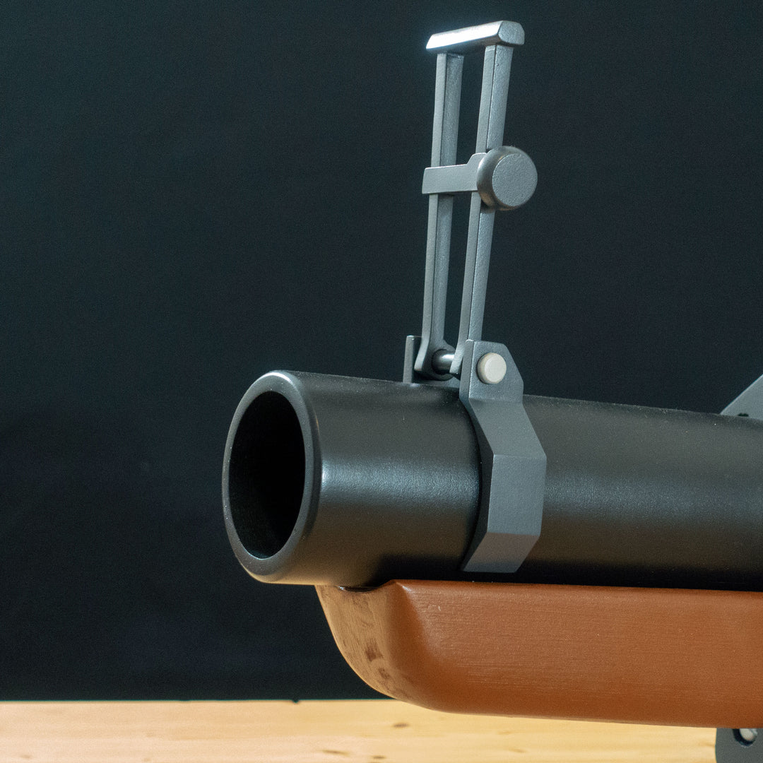 A TF2 Demoman Pipe Launcher prop with moving parts for cosplay or collection! Has the fake glowing projectiles available!  