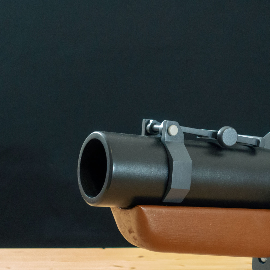 A TF2 Demoman Pipe Launcher prop with moving parts for cosplay or collection! Has the fake glowing projectiles available!  