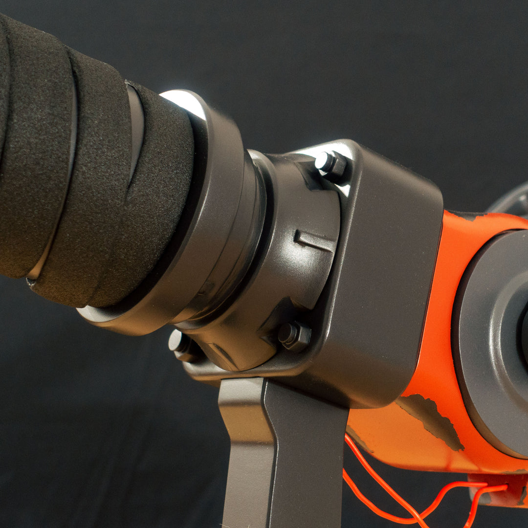 A TF2 Medic Medigun cosplay prop with 2 light modes for its glowing barrel! Has a powerful glow and can be either activated with the handle or without worry with I/O switches!