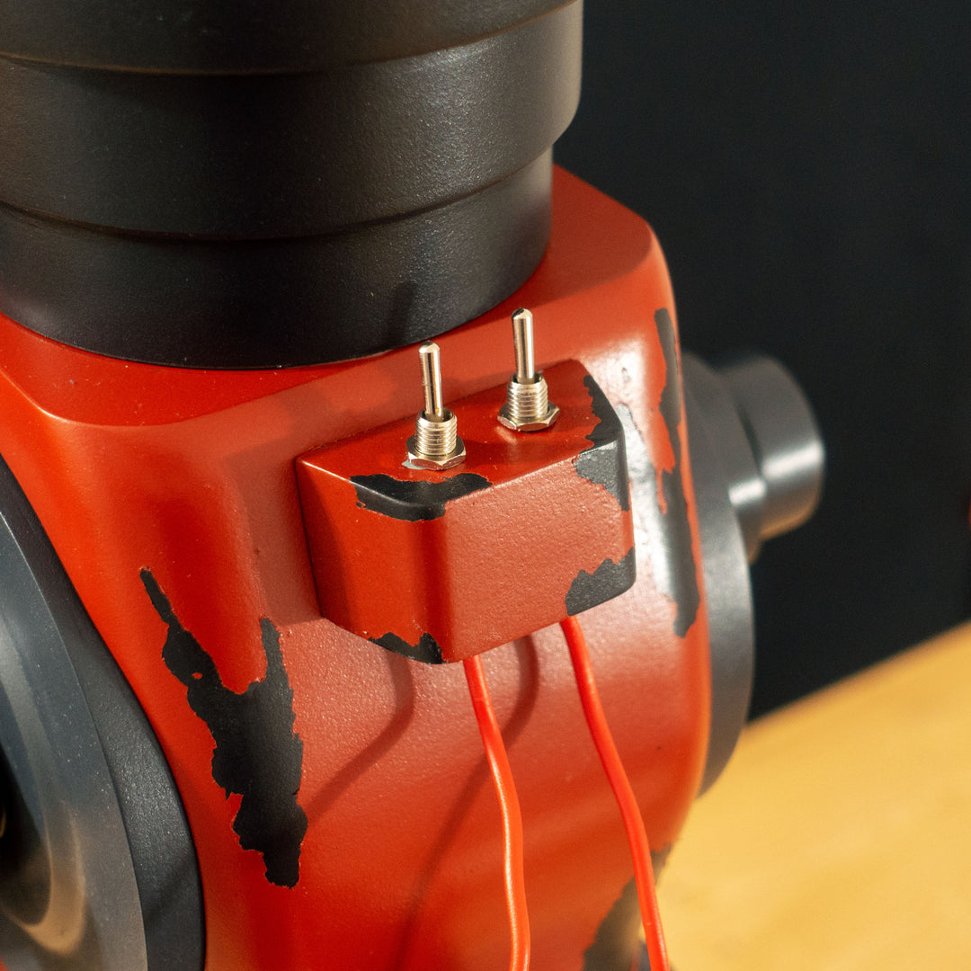 A TF2 Medic Medigun cosplay prop with 2 light modes for its glowing barrel! Has a powerful glow and can be either activated with the handle or without worry with I/O switches!