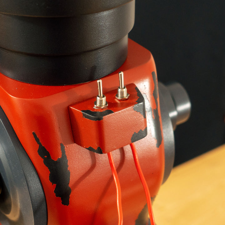 A TF2 Medic Medigun cosplay prop with 2 light modes for its glowing barrel! Has a powerful glow and can be either activated with the handle or without worry with I/O switches!