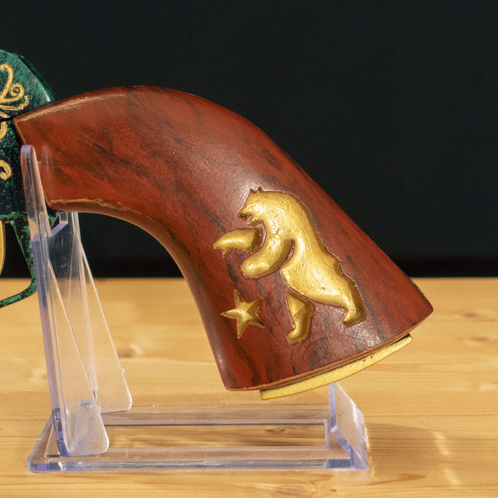 A FNV Inspired NCR Ranger Sequoia cosplay prop with a spinning cylinder that you can fill with fake 45-70 bullets and a hammer. The infill is hand painted and everything is assembled meticulously.