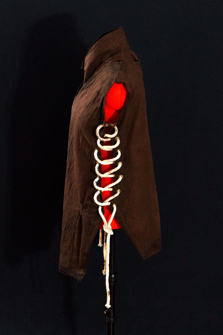 Caleb Widogast' Level 1 Undercoat from Critical Role Campaign 2! Made with demi-natte cotton canvas that has a separate neck piece. Comes either clean or weathered, good for cosplay or LARP!