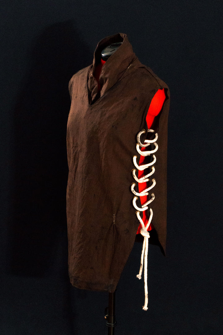 Caleb Widogast' Level 1 Undercoat from Critical Role Campaign 2! Made with demi-natte cotton canvas that has a separate neck piece. Comes either clean or weathered, good for cosplay or LARP!