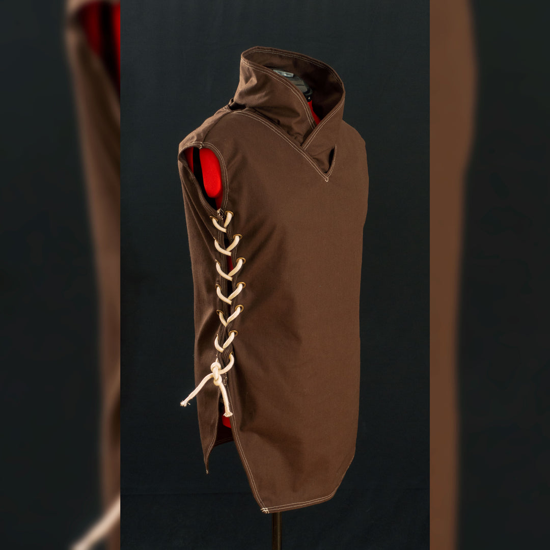 Caleb Widogast' Level 1 Undercoat from Critical Role Campaign 2! Made with demi-natte cotton canvas that has a separate neck piece. Comes either clean or weathered, good for cosplay or LARP!