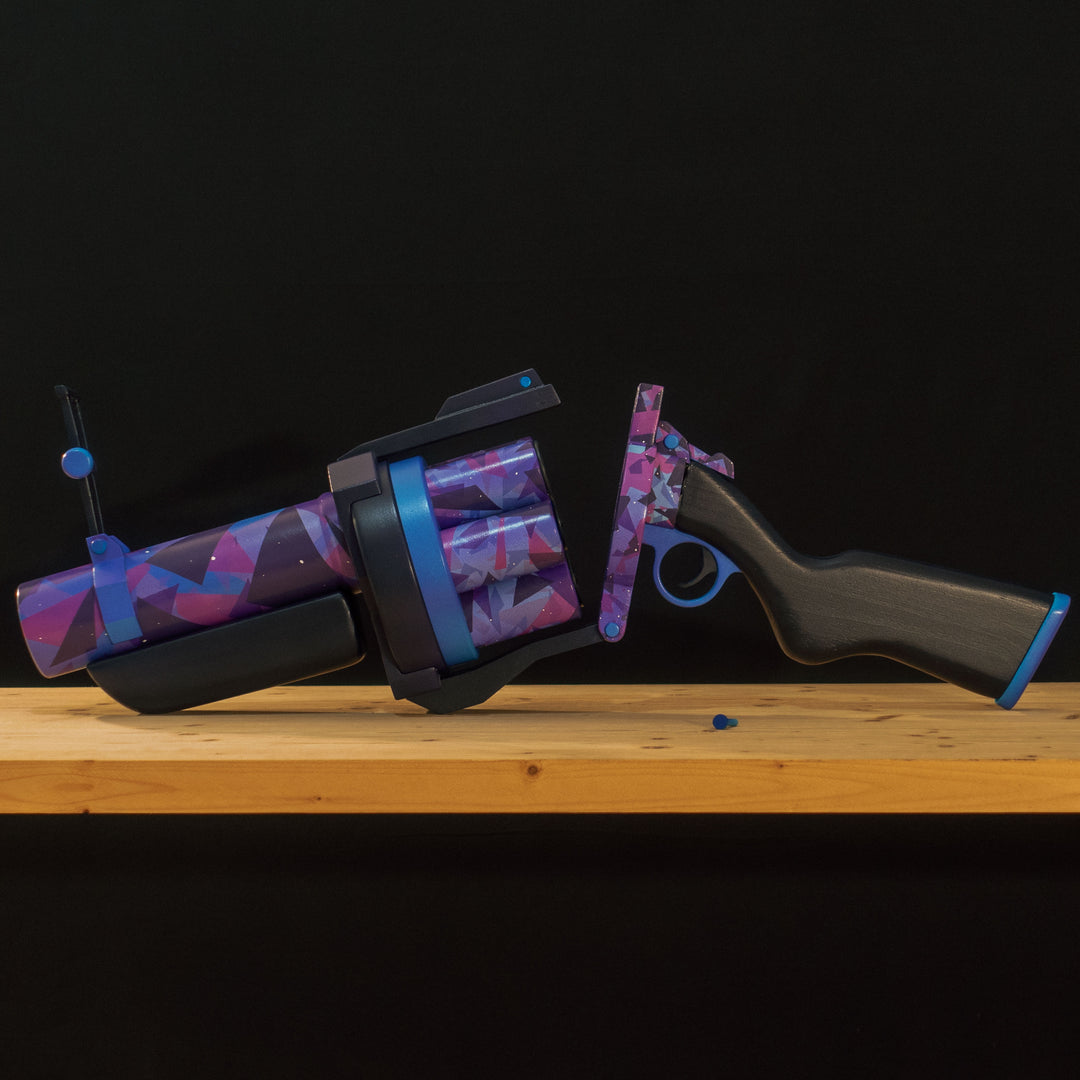 A 1:1 Pipe Launcher replica from TF2 with moving parts AND the Frozen Aurora skin to serve as either cosplay or collection prop!