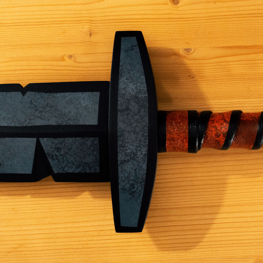 A Leper Sword cosplay prop from Darkest Dungeon with the cell-shadded look!