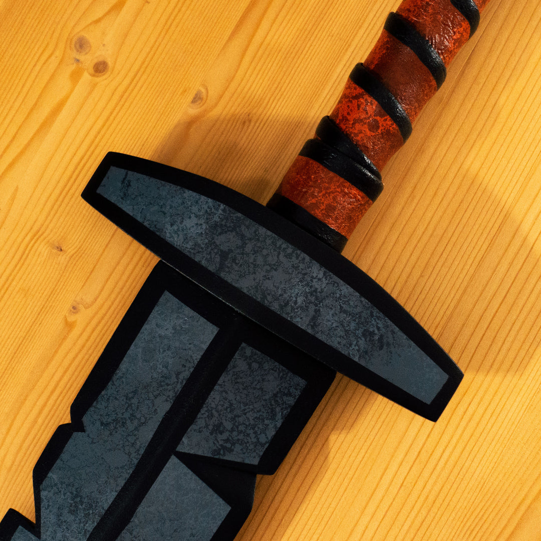 A Leper Sword cosplay prop from Darkest Dungeon with the cell-shadded look!