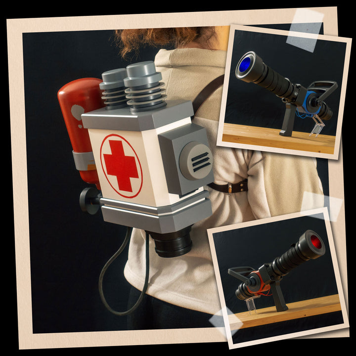 A TF2 Medic Bundle for the Medigun and Backpack cosplay props! The barrel blows and the backpack needs no strap work: it's already there! 