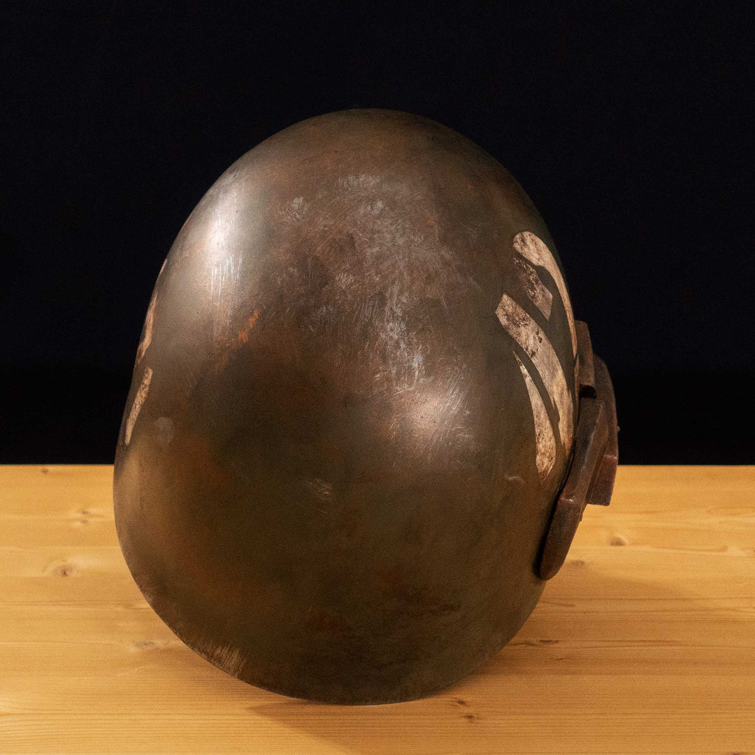 An Inspired Fallout New Vegas 2 parts helmet featuring the well knows NCR Ranger Helmet function. Lenses glow no matter the light, and it has side lights on the right side controlled at the right ear piece control panel. Has a fan inside to wick out moisture so you can be comfortable while wearing it for extended period of time. inside is padded with vegetable leather and a chin strap for align your vision with the lenses no matter your build.