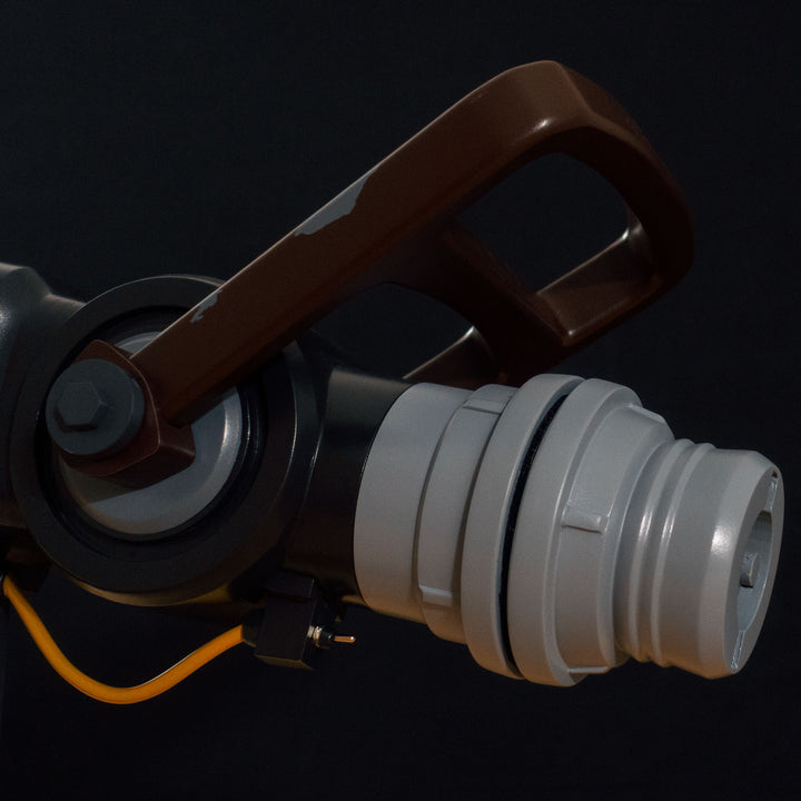 A TF2 Medic Qui-Fix cosplay prop that has two light function for its glowing barrel that is feature in Meet the Real Medic.