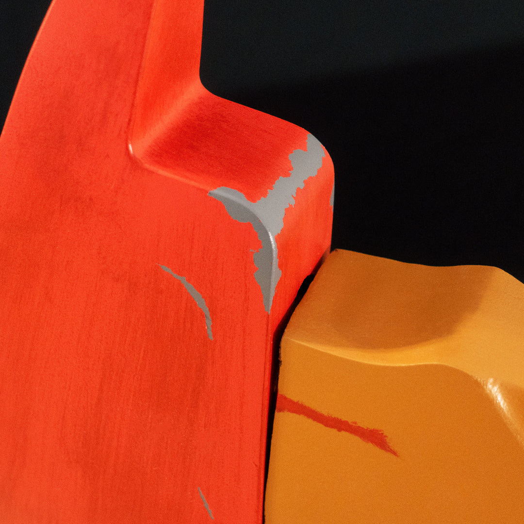 A TF2 Pyro Fire Axe cosplay prop with a wooden handle!