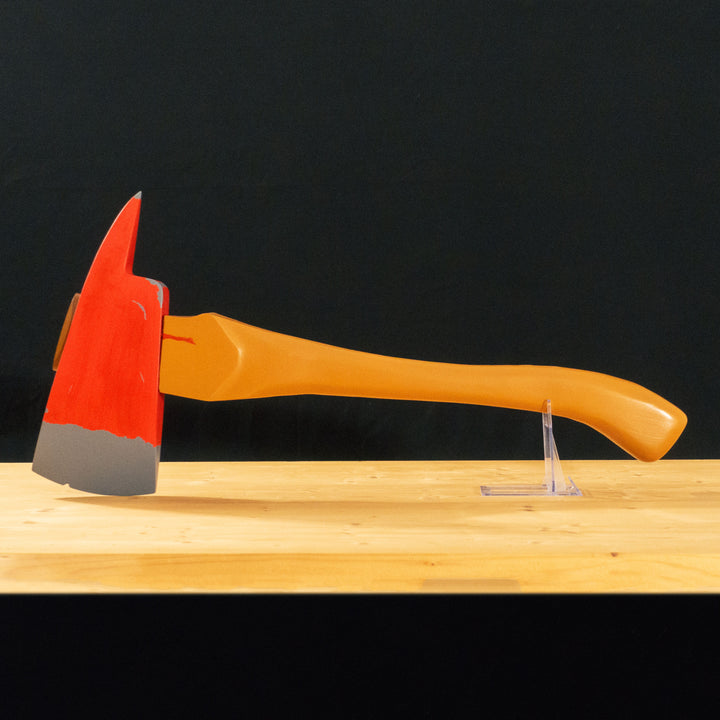 A TF2 Pyro Fire Axe cosplay prop with a wooden handle!