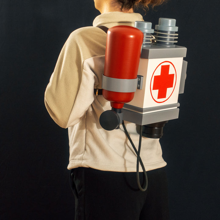 A TF2 Medic Backpack as cosplay prop ready to be worn with leather straps! 