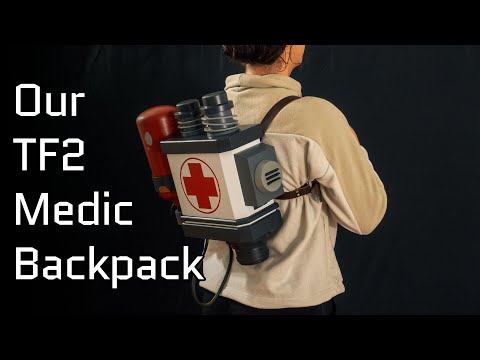 A TF2 Medic Backpack as cosplay prop ready to be worn with leather straps! 