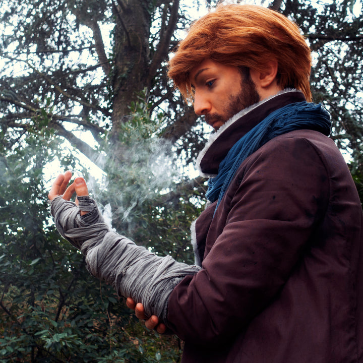 Full set of Caleb Widogast' Cosplay from Critical Role Campaign 1! Includes the level 1: Fur Coat, Scarf, Undercoat, Bandages with the Spell book Holster being an option! Either all clean or weathered.