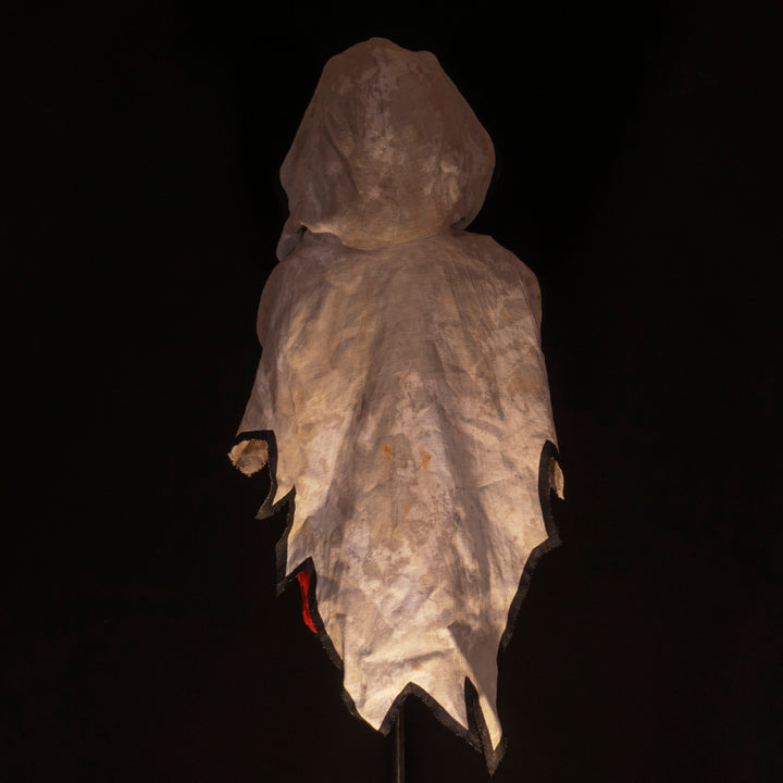 A Leper Cloak from Darkest Dungeon made demi-natte cotton canvas. Comes with the whole desaturated and cell shaded look!