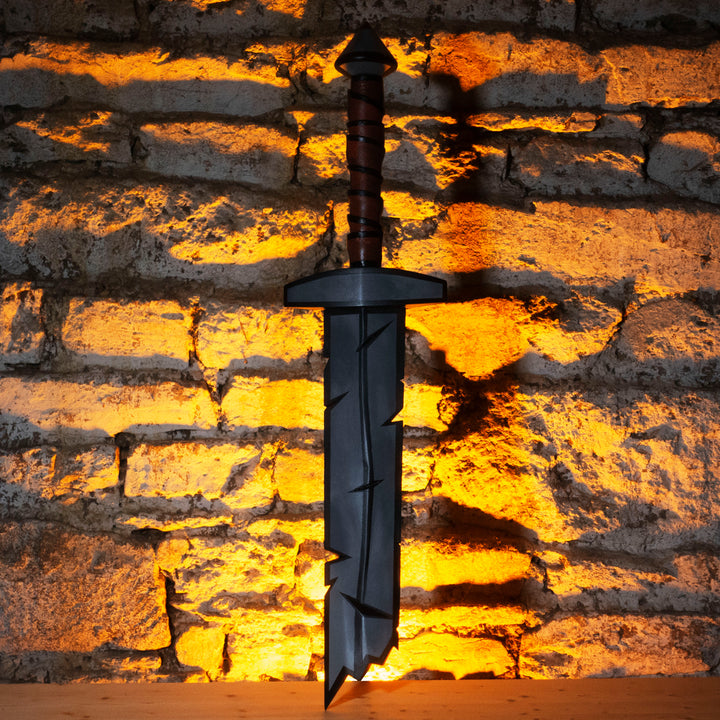 A Leper Sword cosplay prop from Darkest Dungeon with the cell-shadded look!