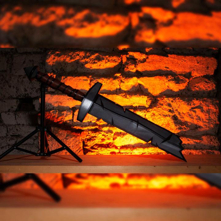 A Leper Sword cosplay prop from Darkest Dungeon with the cell-shadded look!