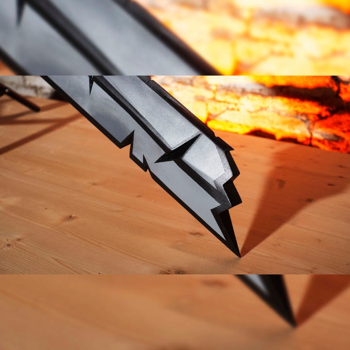 A Leper Sword cosplay prop from Darkest Dungeon with the cell-shadded look!