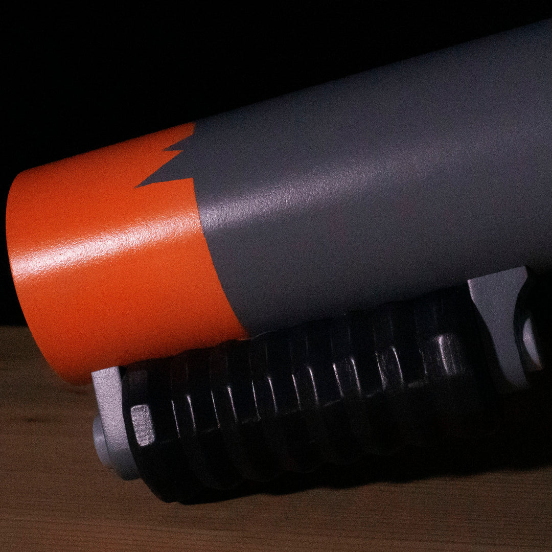 A TF2 Pyro Scorch Shot cosplay prop with its Team Fortress 2 paint job!